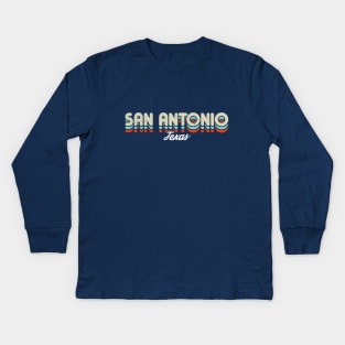 Retro San Antonio Texas Kids Long Sleeve T-Shirt